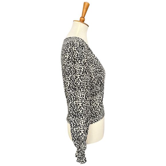 NWT Catherine Malandrino Long Sleeve Animal Print Style Blouse Size Medium - Picture 5 of 8